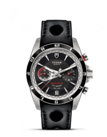 Tudor Grantour Flyback Stainless Steel Black Strap Replica Watch 20550n-0001
