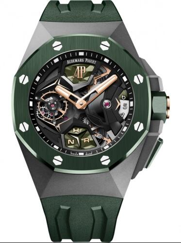 Audemars Piguet Royal Oak Concept GMT Tourbillon Titanium Green Replica Watch 26589IO.OO.D056CA.01