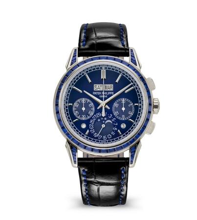 Patek Philippe Perpetual Calendar Chronograph 5271 Platinum - Sapphire Blue Replica Watch 5271/11P-010
