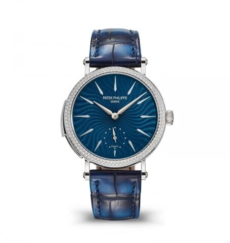 Patek Philippe Ladies Minute Repeater White Gold Diamond Blue Replica Watch 7040/250G-001