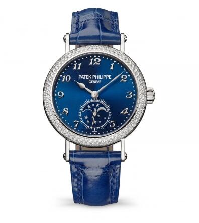 Patek Philippe Moonphase 7121 White Gold Diamond Blue Replica Watch 7121/200G-001