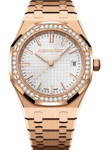 Audemars Piguet Royal Oak Selfwinding 34 Pink Gold - Diamond Replica Watch 77451OR.ZZ.1361OR.01