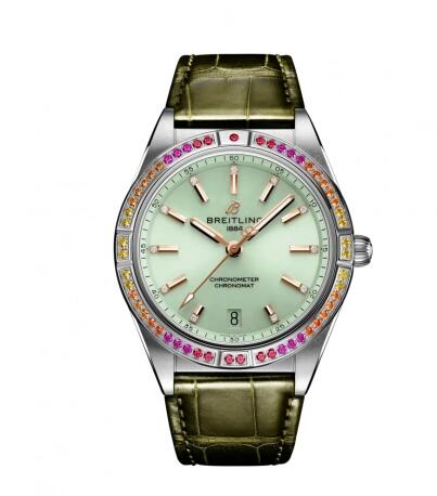Breitling Chronomat Automatic 36 South Sea Stainless Steel Mint Green Replica Watch A10380611L1P1