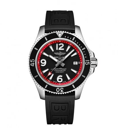 2022 Breitling Superocean 42 Stainless Steel Black - Red eComm Replica Watch A17366D71B2S1
