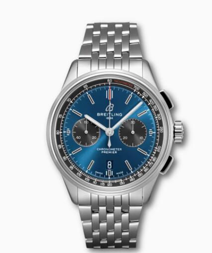 Replica Breitling Premier B01 Chronograph 42 Stainless Steel Blue AB0118A61C1A1 Watch