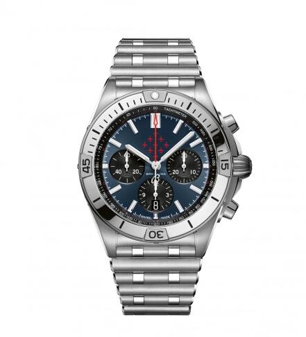 Breitling Chronomat B01 42 Stainless Steel / Red Arrows / Rouleaux Replica Watch AB01347A1C1A1