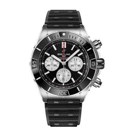 Breitling Super Chronomat B01 44 Stainless Steel Black Rubber Replica Watch AB0136251B1S1