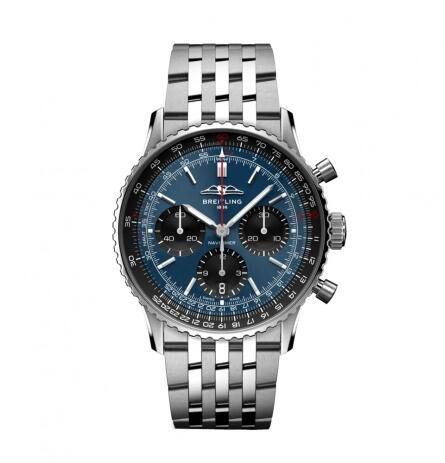 2022 Breitling Navitimer B01 Chronograph 41 Stainless Steel Blue Bracelet Replica Watch AB0139241C1A1