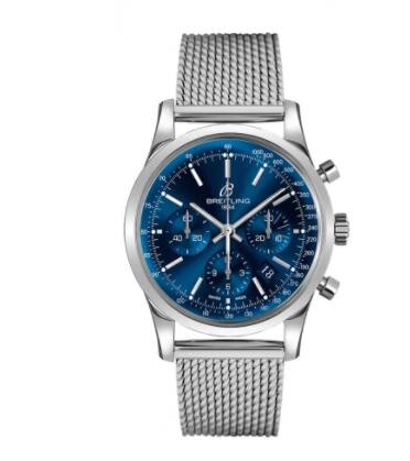 Breitling Transocean Chronograph Stainless Steel Blue Replica Watch AB015112/C860/154A