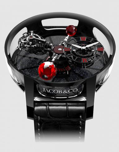 Replica Jacob Co Astronomia Tourbillon Ceramic Black & Red Watch AT100.95.KR.SR.B