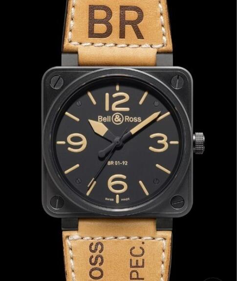 Bell & Ross Replica Watch BR 01-92 Heritage AVIATION BR0196-COMMANDO Black Microblasted Steel