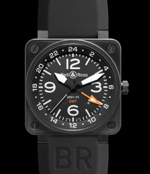 Bell & Ross Replica Watch BR 01-93 24H GMT AVIATION BR0193-GMT Black Microblasted Steel