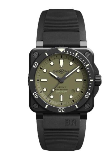 Replica Bell and Ross BR 03-92 DIVER MILITARY Watch BR0392-D-KA-CE/SRB