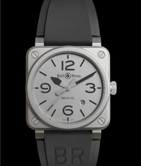 Bell & Ross INSTRUMENTS Replica Watch BR 03-92 Horoblack BR0392-GBL-ST/SRB Microblasted Steel - Rubber Strap
