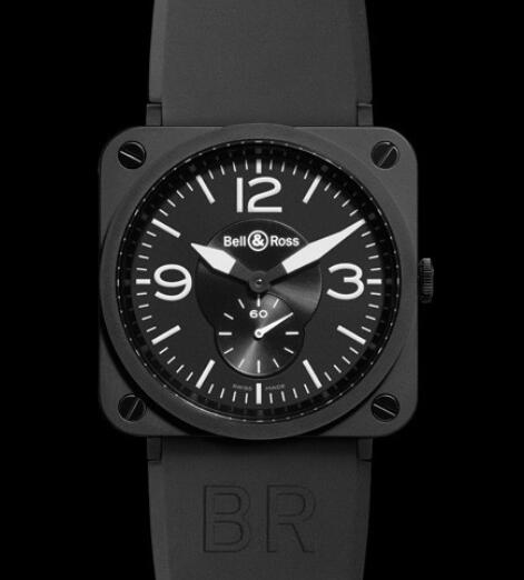 Bell & Ross Replica Watch BR S Black Matte Ceramic AVIATION BRS-BLC-MAT/SRB Matte Black Ceramic - Rubber Strap