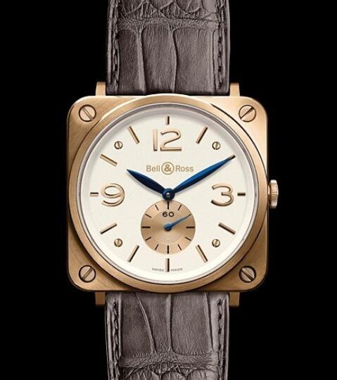 Bell & Ross Replica Watch BR S Pink Gold AVIATION BRS-PKGOLD-PEARL_D Pink Gold - White Dial