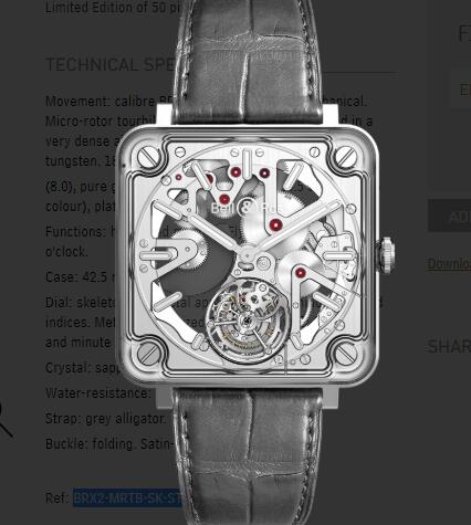 Bell and Ross Watch Replica BR-X2 SKELETON TOURBILLON MICRO ROTOR BRX2-MRTB-SK-ST