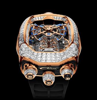 Jacob & Co. Bugatti Chiron Tourbillon Baguette White Diamonds BU800.40.BD.BD.A Replica Watch