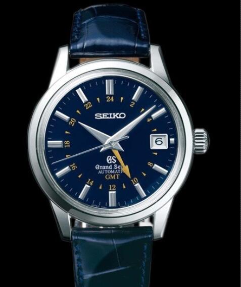 Seiko Watch Replica Grand Seiko GMT SBGM031 Steel - Crocodile Leather Strap