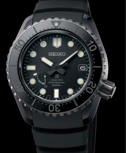 Seiko Watch Prospex LX Spring Drive Black Seiko SNR031 Titanium - Strap Silicone