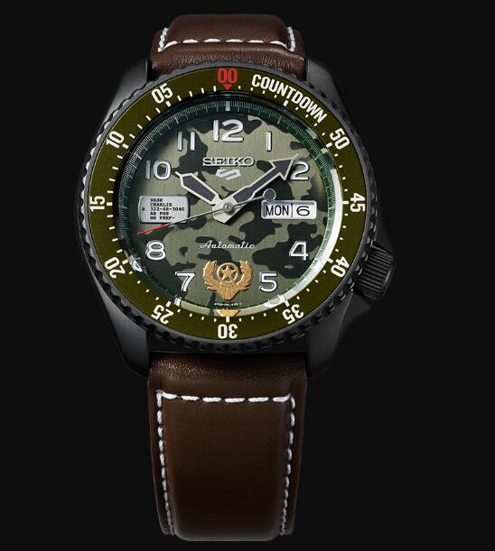 Seiko 5 Sports Replica Watch STREET FIGHTER V Limited Edition GUILE model SRPF21K1