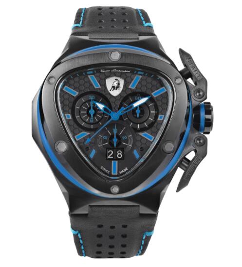 Copy Lamborghini Spyder X Chrono Watch blue T9XC