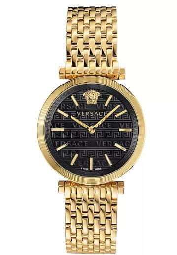 Replica Versace Women's Swiss V-Twist Gold-Tone Stainless Steel Bracelet Watch 36mm